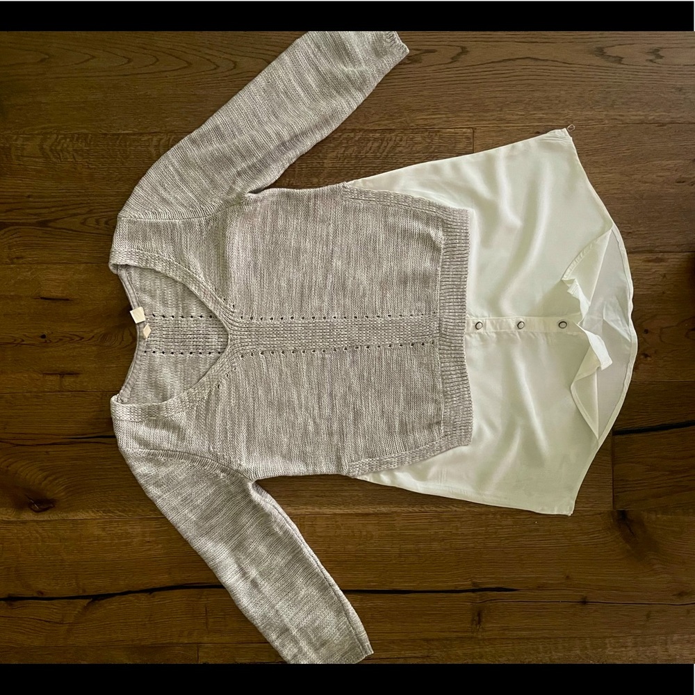 Grey and white camisole shirt